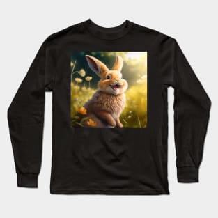 cheerful, laughing bunny Long Sleeve T-Shirt